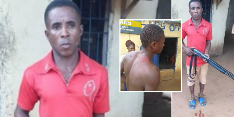 PHOTO: Anambra police arrest man for shooting friend with a gun he obtained from a church over N1000 debt