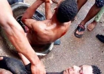 PHOTOS: Mob burn two persons to death over robbery allegation in Imo state