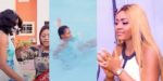 Regina Daniels angrily pushes domestic worker into swimming pool for arguing with her (Video)