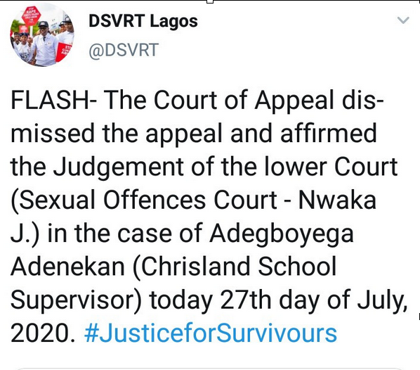 Appeal Court upholds former Chrisland supervisor’s 60-year sentence for defiling a minor