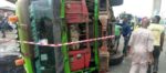 Two dead as 20-ft container falls on bus in Lagos