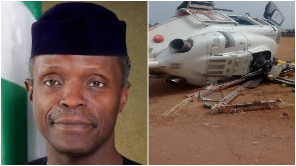 AIB reveals why Vice President Osinbajo's helicopter crashed in 2019