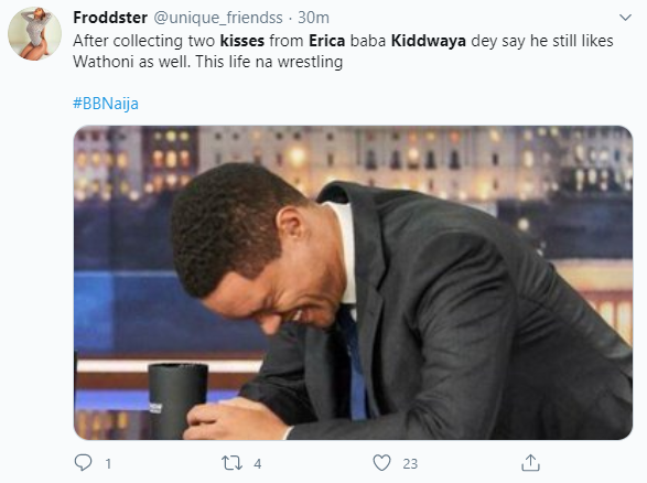 Reactions as Kiddwaya picks Erica as the girl he likes and kisses her passionately days after kissing Wathoni