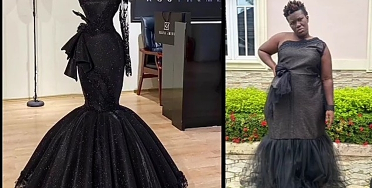 "Who I offend?" Warri Pikin asks as she shows the outfit she ordered and what her designer made