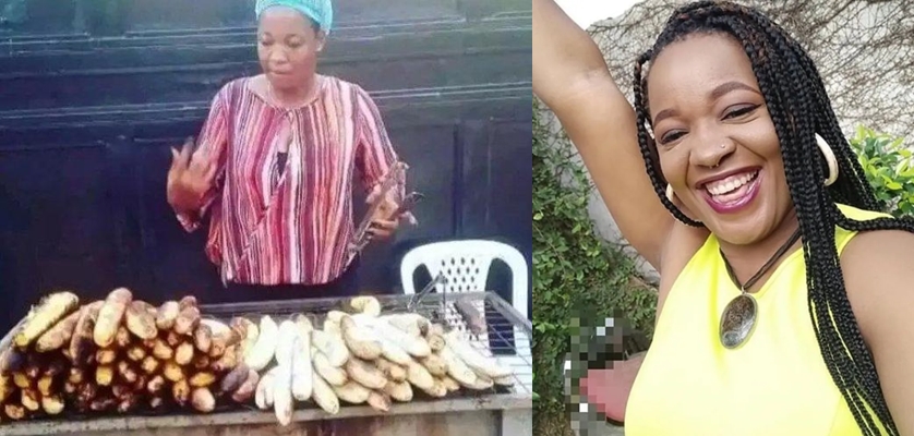 #BBNaija: Throwback photos of Lucy selling roasted plantain and fish