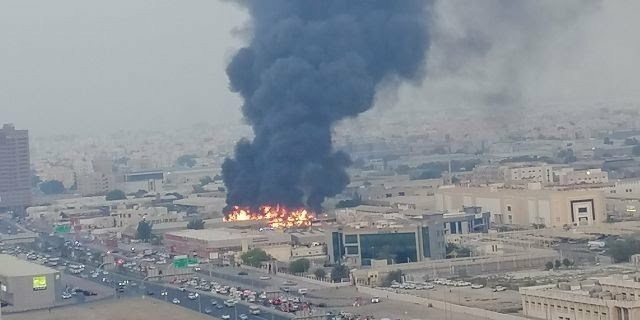 Fire razes popular Ajman market in Dubai, UAE