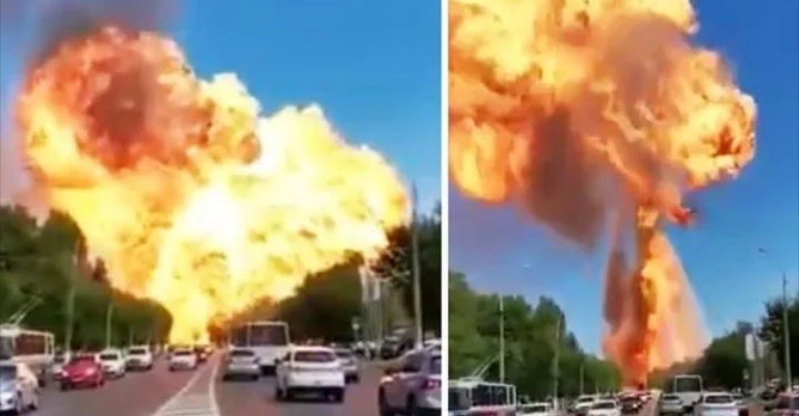 PHOTOS: Massive explosion erupts from gas station in Russia, 13 people reportedly injured