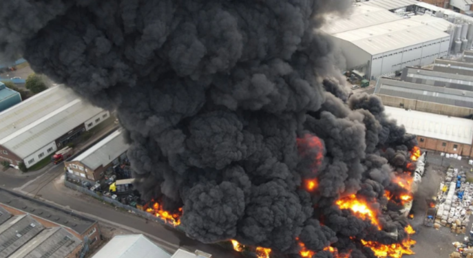 VIDEO: Massive fire breaks out in Birmingham, over 100 firefighters struggle to put it out