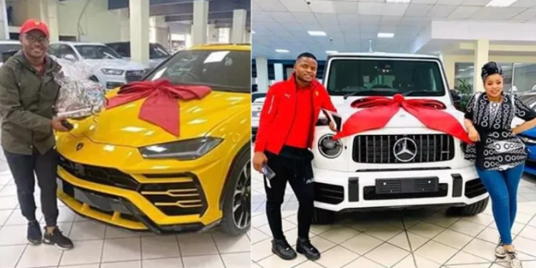 Couple surprise each other with exotic car gifts
