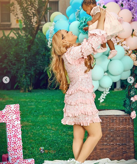 Sarah Ofili and hubby, Seigha Adukeh, celebrate daughter, Siena, on first birthday