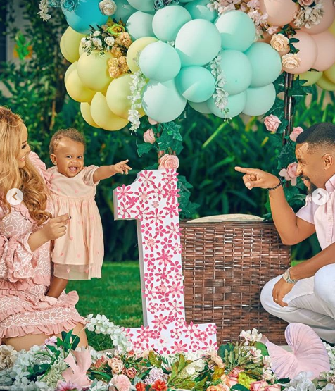 Sarah Ofili and hubby, Seigha Adukeh, celebrate daughter, Siena, on first birthday with style
