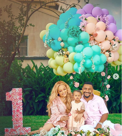 Sarah Ofili and hubby, Seigha Adukeh, celebrate daughter, Siena, on first birthday