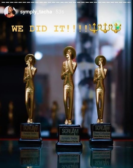 BBNaija: Tacha bags 3 awards including “brand influencer of the year”
