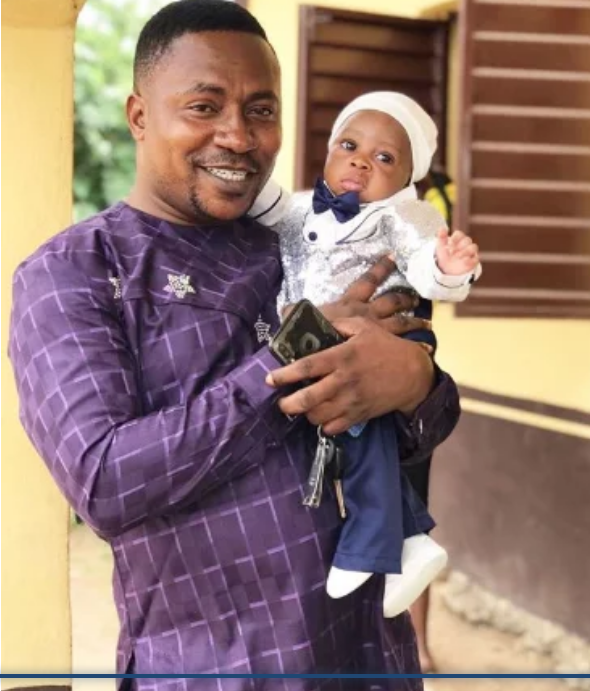 Photos: Actor Segun Ogungbe and wife, Wunmi Ajiboye dedicates their baby in church
