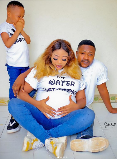 Photos: Actor Segun Ogungbe and wife, Wunmi Ajiboye dedicates their baby in church