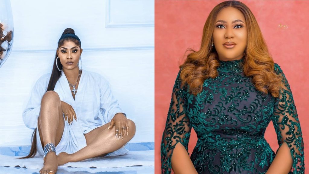 Video: Nollywood actress, Angela Okorie gives her colleague, Chita Johnson a rude shock on her birthday