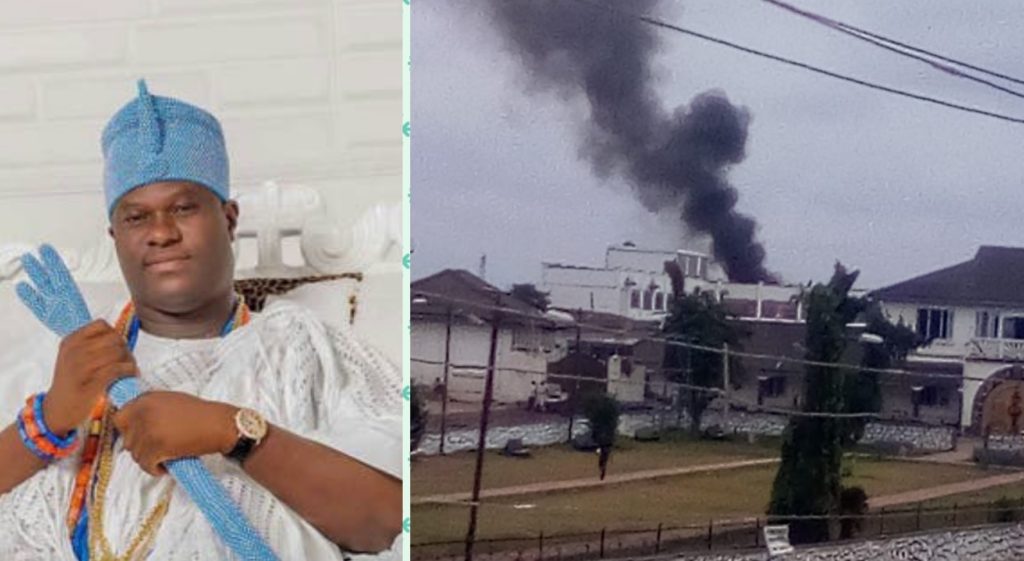 BREAKING: Fire razes building in Ooni’s palace
