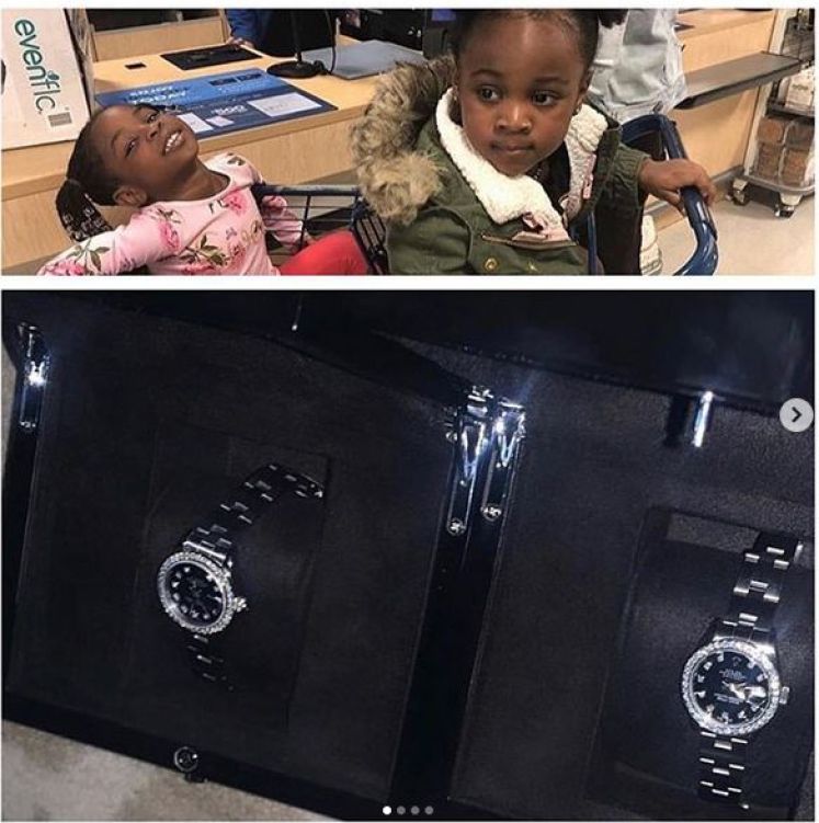 Davido gifts his daughters, Imade and Hailey wristwatches worth #60 million