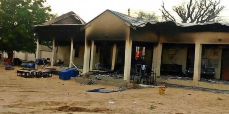 PHOTOS: Boko Haram members attack Borno community, raze hospital and Telecoms mast