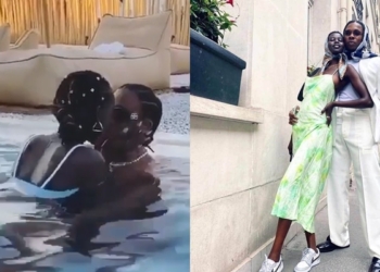 Runtown and fiancee, Adut Akech loved up in Greece as they celebrate his birthday (video)