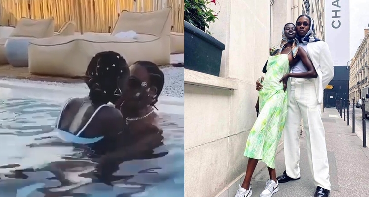 Runtown and fiancee, Adut Akech loved up in Greece as they celebrate his birthday (video)