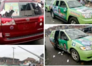 PHOTOS: Supporters of APC and ADC clash over council election in Ondo state