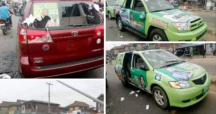 PHOTOS: Supporters of APC and ADC clash over council election in Ondo state
