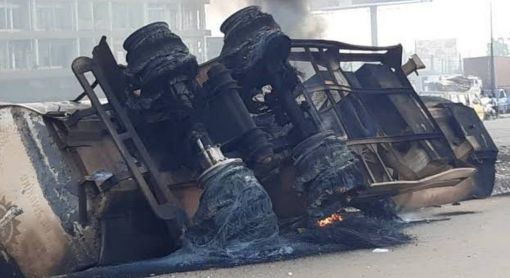 Two die as petrol laden tanker, truck explode after collision in Osun