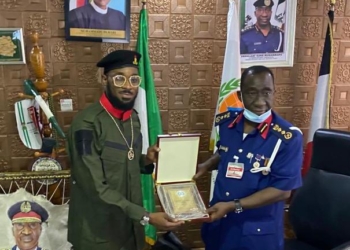 D'banj commends FG's Agro-Rangers initiative as NSCDC honors him