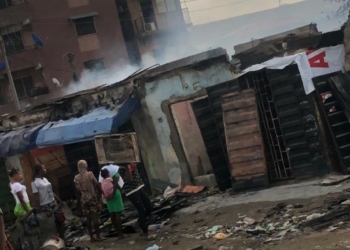 Fire burns shops, kiosks at Adeniji Adele Market in Lagos