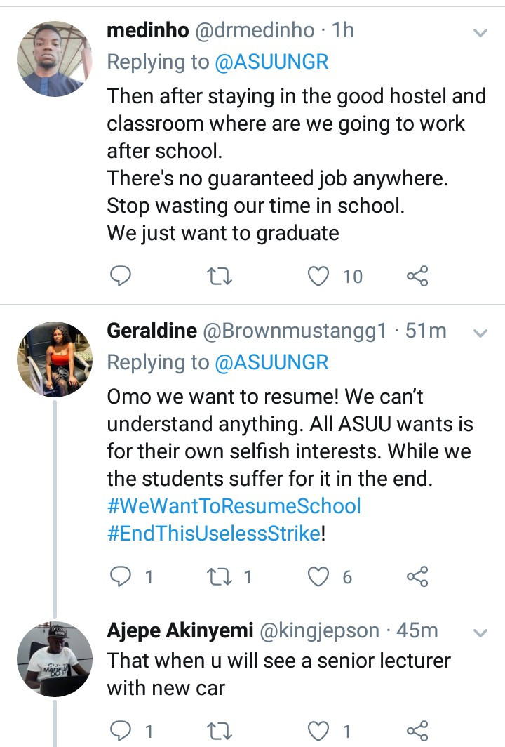 Nigerian students blast ASUU after union president requested for their support