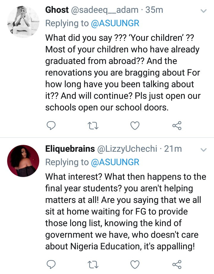 Nigerian students blast ASUU after union president requested for their support