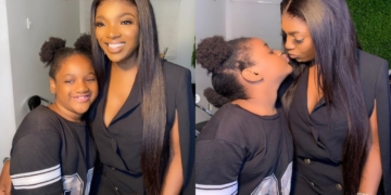 'My baby is the strongest and bravest' - Annie Idibia brags about 6 year old Olivia