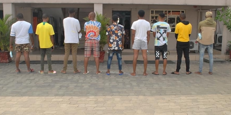 9 suspected Yahoo boys arrested in Port Harcourt (photos)