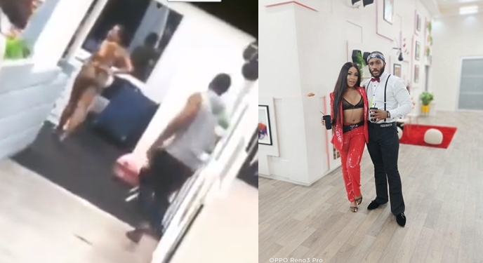 BBNaija: Erica Flaunts Her Bare Butt To Kiddwaya Shortly After She Broke Up With Him (Video)