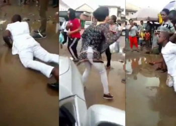 Man rolls inside mud in Owerri after girlfriend rejected proposal