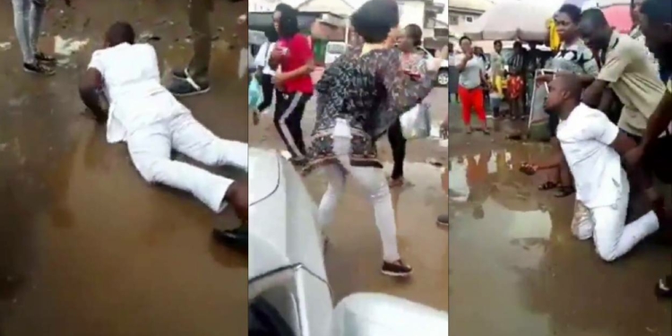 Man rolls inside mud in Owerri after girlfriend rejected proposal