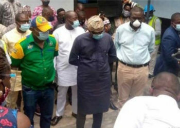 Sanwo-Olu visits site of helicopter crash at Opebi, orders integrity test on buildings