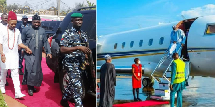 PHOTO: Billionaire Prince Arthur Eze praises Buhari as he makes first flight ahead of reopening of Enugu