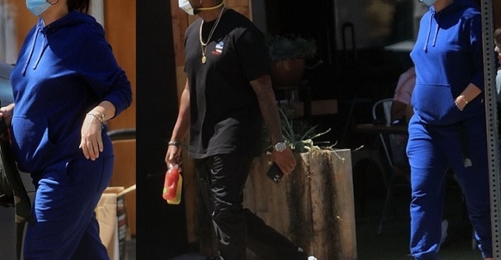 Usher and his pregnant girlfriend Jenn Goicoechea enjoy a stroll in West Hollywood (Photos)