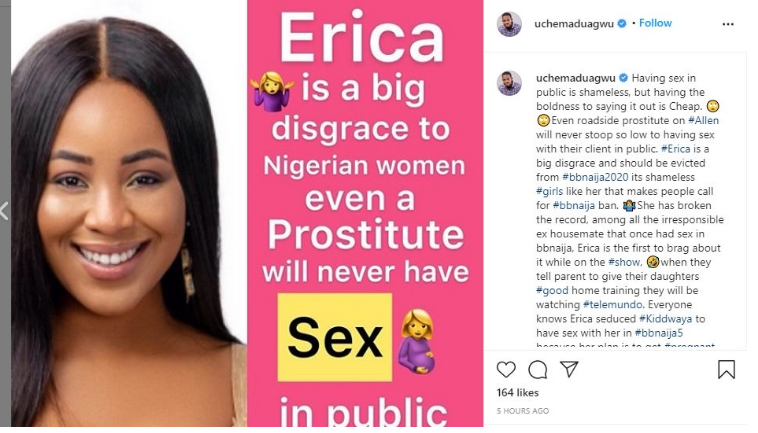 "You are cheap and shameless", Actor drag life out of Erica for having sex with Kiddwaya on TV