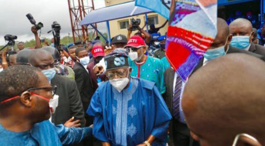 PHOTOS: Tinubu, Akande arrive Ondo for Akeredolu’s re-election campaign rally