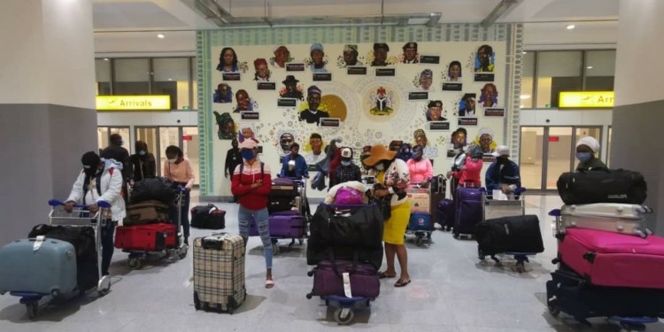 27 stranded Nigerian girls evacuated from Lebanon arrive Abuja