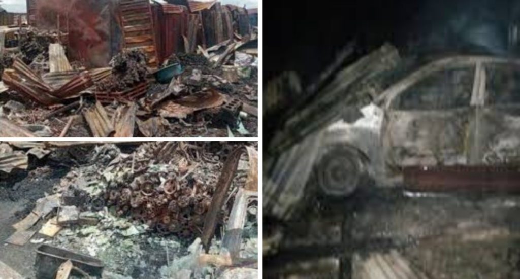 Fire destroys 8 vehicles, 10 shops at Bayelsa Mechanic Village