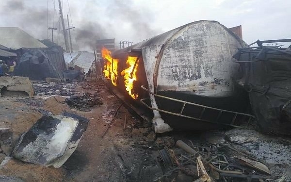 PHOTOS: Tanker explodes in Niger; houses, shops burnt