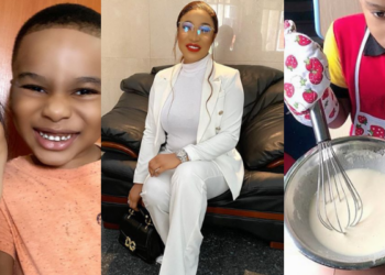 Tonto Dikeh's son, King Andre, makes her proud