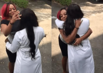 #BBNaija: Emotional moment Ka3na and Lucy met for the first time since her eviction (Video)