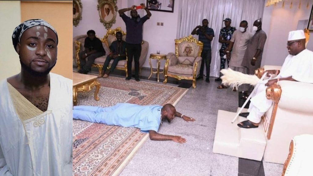 Photo: Davido pays courtesy visit to Oba Oniru in Lagos