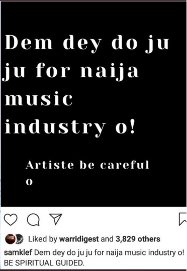 'Be careful', Samklef warns of looming evil deeds in the Nigerian music industry