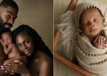 BBNaija star, Mike Edwards and wife, Perri unveil  son’s face in adorable family photos